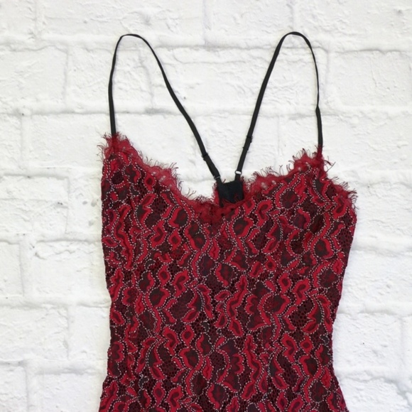 Revolve NBD Corded Oxblood Lace Open Back Dress - Picture 3 of 7